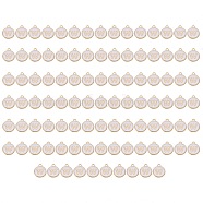 Golden Plated Enamel Alloy Charms, Enamelled Sequins, Flat Round, White, Letter.W, 14x12x2mm, Hole: 1.5mm, 100pcs/Box(ENAM-SZ0001-26A-W)