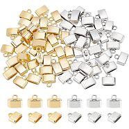 72Pcs 2 Colors Alloy Cord Ends, Platinum & Golden, 10x11.5x5mm, Hole: 2mm, Inner Diameter: 9x3mm, 36Pcs/color(FIND-CA0005-63)