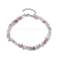 Natural Gemstone Beads Anklets, Chips, 10-5/8~11 inch(27~28cm)(AJEW-AN00583-06)