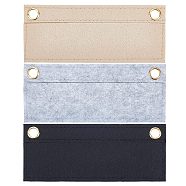 6Pcs 3 Colors Wool Felt Purse Organizer Insert, Mini Envelope Handbag Shaper Premium Felt, Bag Accessories, with Iron Grommets, Rectangle, Mixed Color, 7x17x0.3cm, Hole: 9.5mm, 2pcs/color(FIND-CN0001-08)