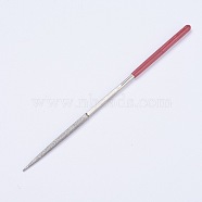 Alloy Diamond Files, Graining Burnishing Tools, Platinum, 140x3mm(TOOL-WH0027-05)