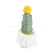 Resin Simulation Potted Cactus, for Car or Home Office Desktop Ornaments, Dark Sea Green, 23x46mm(DJEW-F019-01A)