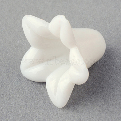 Opaque Acrylic Beads, Trumpet Flower Beads, Flower, White, 17x17x12mm, Hole: 1.5mm(X-SACR-Q149-C01)