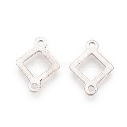 Tarnish Resistant 201 Stainless Steel Links connectors, 
Rhombus, Stainless Steel Color, 16.5x12x1mm, Hole: 1.5mm(STAS-S057-27)