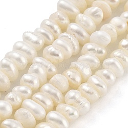 Natural Keshi Pearl Cultured Freshwater Pearl Beads Strands, Baroque Pearls, Nuggets, Grade 2A+, Navajo White, 3~4mm, Hole: 0.6mm, about 85pcs/strand, 7.09 inch(18cm)(PEAR-C003-31D)