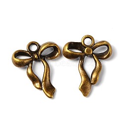 Tibetan Style Alloy Pendants, Bowknot, Lead Free and Cadmium Free, Antique Bronze, 23x18x4mm, Hole: 2.5mm(MLF9809Y-NF)