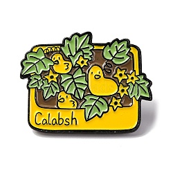 Plants Alloy Brooches, Black Enamel Pins, for Backpack Clothes, Duck, 21x27.5mm(JEWB-K023-03EB-03)