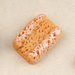 Resin Cabochons, Opaque, Imitation Food, Bread, Sandy Brown, 15.5x12mm(RESI-TAC0003-53)