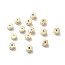 Water Plating Brass Beads, with Rubber Inside, Column, Real 24K Gold Plated, 5x4mm, Hole: 1mm(X-KK-E046-21G-01)