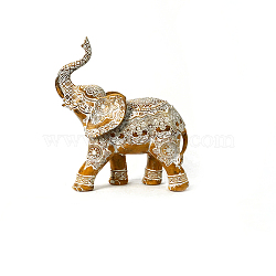 Resin Carved Elephant Figurines, for Home Office Desk Decorations, Peru, 240x100x275mm(ELEP-PW0001-60A-01)