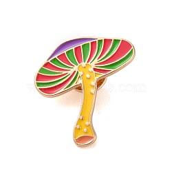 Enamel Pins, Alloy Brooches for Backpack Clothes, Mushroom, Colorful, 30x29x2mm(JEWB-H023-03KCG-03)