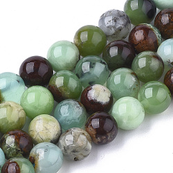 Natural Chrysoprase Beads Strands, Round, 6~7mm, Hole: 1mm, about 60~67pcs/strand, 15.7 inch(X-G-S333-6mm-016)