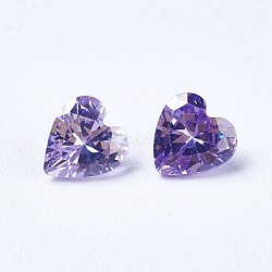 Cubic Zirconia Pointed Back Cabochons, Heart, Faceted, Indigo, 5x5x3mm(ZIRC-WH0001-C07)