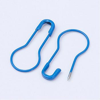 Iron Calabash Pins, Knitting Stitch Marker, Blue, 22x10x2mm, Pin: 0.7mm