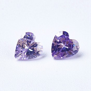 Cubic Zirconia Pointed Back Cabochons, Heart, Faceted, Indigo, 5x5x3mm