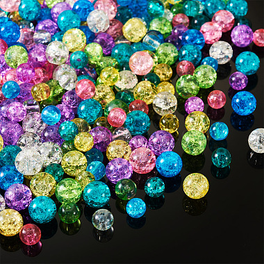 420Pcs 14 Style Transparent Spray Painted Crackle Glass Beads Strands(CCG-TA0002-04)-4