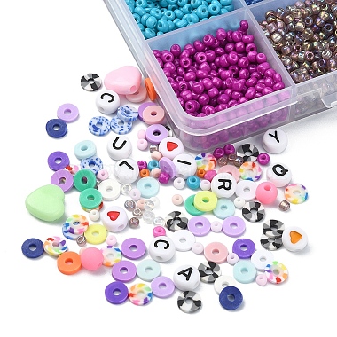 Kit de fabricación de joyas con heishi y cuentas de semillas.(DIY-YW0005-47)-3