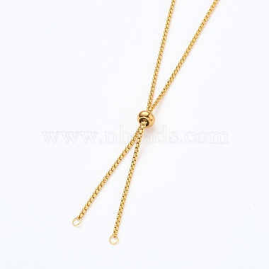 Ion Plating(IP) 304 Stainless Steel Box Chain Slider Necklace Making(X-AJEW-JB00777-02)-2