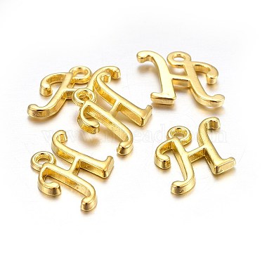 Aleación de oro plateado colgantes de letras(X-PALLOY-J718-01G-H)-2