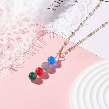 Natural White Jade Beads Pendants Necklace for Women(NJEW-JN03762)-4