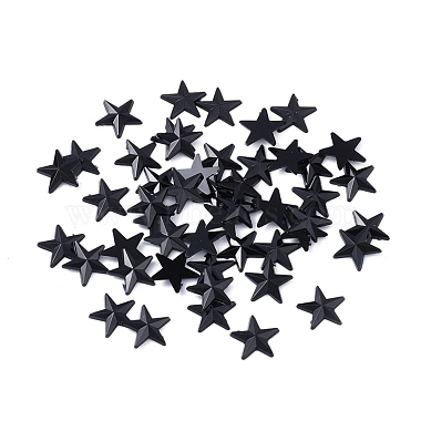 10mm Black Star Acrylic Rhinestone Cabochons