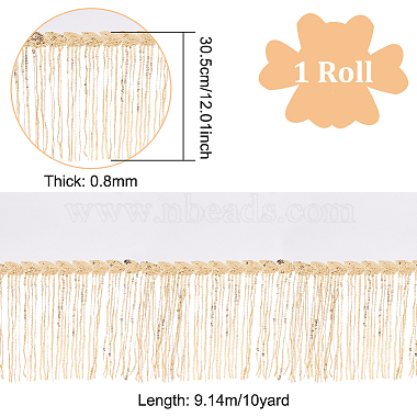 PVC-Band aus Polyester mit Pailletten/Paillettenquasten und Fransen(DIY-WH0308-297B)-2