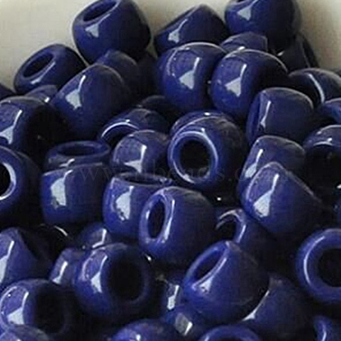Midnight Blue Barrel Acrylic Beads