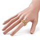 Gemstone & Brass Braided Beaded Circle Ring Wrap Stretch Ring for Women(RJEW-JR00542)-3