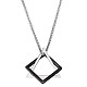 304 Stainless Steel Triangle & Rhombus Pendant Necklace with Box Chains(JN1045B)-1