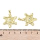 Rack Plating Star of David Brass Micro Pave Cubic Zirconia Pendants(KK-E102-07G)-3