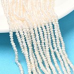 Natural Cultured Freshwater Pearl Beads Strands, Rondelle, Grade 4A+, Navajo White, 2~2.5mm, Hole: 0.5mm, about 195pcs/strand, 14.57 inch(37cm)(PEAR-C004-06)
