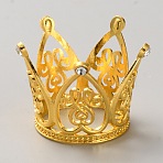 Alloy Rhinestones Crown Cake Decoration, for Birthday Cake Decoration, Golden, 31.5x31.5mm, Hole: 3mm, Inner Diameter: 28mm(DIY-WH20013-46C-G)