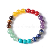 7 Chakra Healing Reiki Yoga Bracelet for Girl Women, Mixed Stone Round Beads Stretch Bracelet, Inner Diameter: 2-3/4 inch(6.85cm)(X1-BJEW-TA00020)