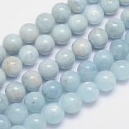 Natural Aquamarine Round Bead Strands, 14mm, Hole: 1mm, about 28pcs/strand, 15.5 inch(G-I155-03-14mm)