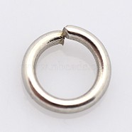 304 Stainless Steel Jump Rings, Open Jump Rings, Stainless Steel Color, 7x1.2mm, Inner Diameter: 4.6mm(STAS-E067-08-7mm)