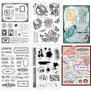 4 Sheets 4 Styles PVC Plastic Stamps, for DIY Scrapbooking, Photo Album Decorative, Cards Making, Stamp Sheets, Mixed Shapes, 16x11x0.3cm, 1 sheet/style(DIY-GL0004-48E)