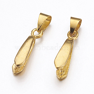 Brass Pendant Pinch Bails, Golden, 19.5x4.5x7mm, Hole: 4x5mm, Inner Diameter: 11.5x5mm(KK-K225-26-G)