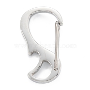 304 Stainless Steel Push Gate Snap Keychain Clasp Findings, Stainless Steel Color, 24x13x5.5mm, Hole: 6x4mm(STAS-C024-20P)
