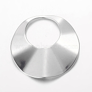 Flat Round 201 Stainless Steel Pendants, Stainless Steel Color, 27x1.5mm, Hole: 13mm(X-STAS-O082-09)