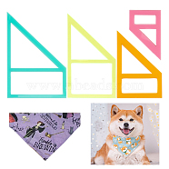 Acrylic Quilting Template for Pet Bandana, Cutting Stencils, Sewing Tools, Trapezoid, Mixed Color, 52~115x32~75x2.5mm, 4pcs/set(DIY-WH0033-63B)