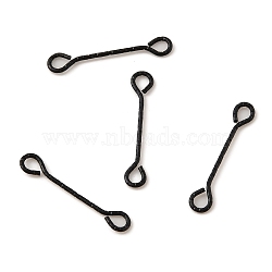 316 Surgical Stainless Steel Eye Pins, Double Sided Eye Pins, Electrophoresis Black, 24 Gauge, 20x3.5x0.5mm, Hole: 2.4X1.8mm(STAS-M316-01B-EB)