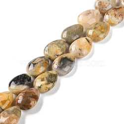 Natural Crazy Agate Beads Strands, Flat Teardrop, 13~14x9.5~10x5~5.5mm, Hole: 1.2mm, about 28pcs/strand, 15.16''(38.5cm)(G-K357-A03-01)