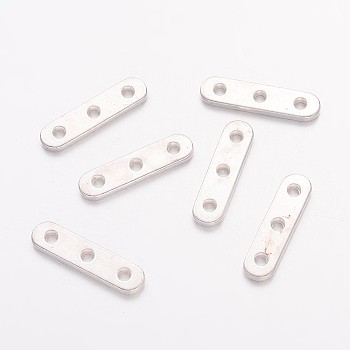 Alloy Spacer Bars, Lead Free & Cadmium Free & Nickel Free, Silver Color Plated, 24x6x2mm