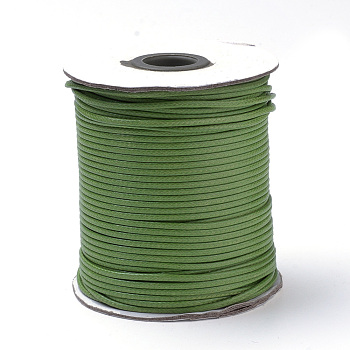 Braided Korean Waxed Polyester Cords, Olive Drab, 0.5mm, about 160yards/roll