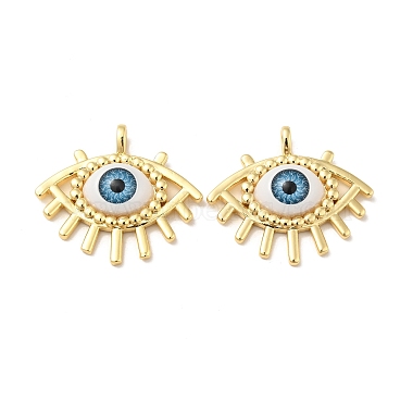 Evil Eye Resin Brass Pendants(RESI-E026-03G-M)-3