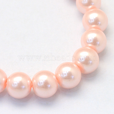 Baking Painted Pearlized Glass Pearl Round Bead Strands(X-HY-Q330-8mm-05)-2