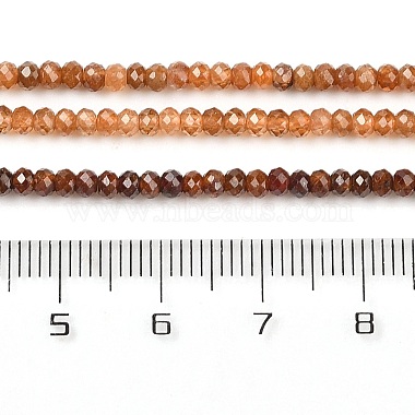 ronds à facettes perles de grenat naturel(G-I156-08A)-3