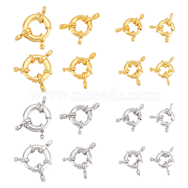 Platinum & Golden Brass Spring Ring Clasps