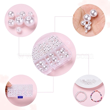 443Pcs 5 Sizes ABS Plastic Imitation Pearl Beads(KY-YW0001-10)-3