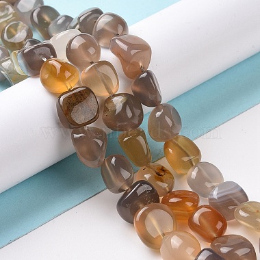 Natural Grey Agate Beads Strands(G-A208-03)-2